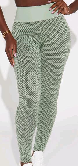 New Women's Sz. Small LAsociety Stay In Sync Textured Active Legging - Mint