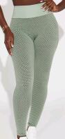 New Women's Sz. Small LAsociety Stay In Sync Textured Active Legging - Mint