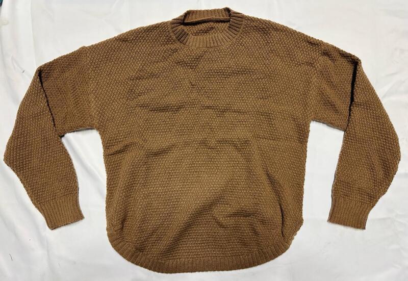 New Women&rsquo;s XL Knit Textured Pullover Sweater with Curved Hem