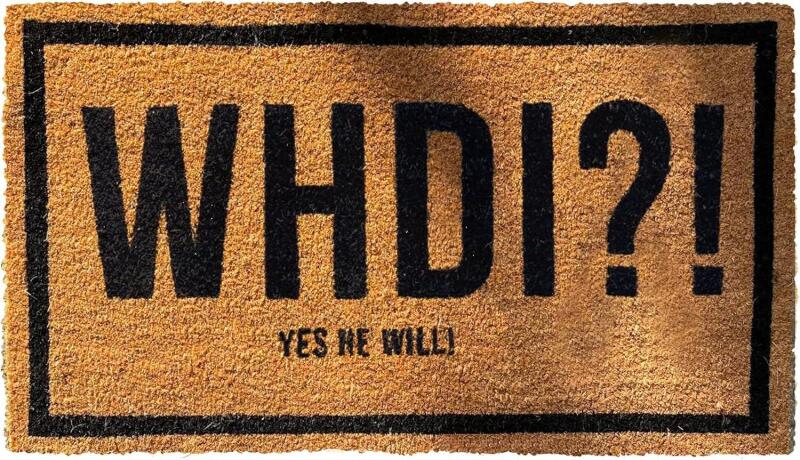 New WHDI!? Welcome Mat, Gift for People Who Love Hashtags + Culture, Coconut Coir Rug for Front Door, Porch, Patio or Garage, Size 18&rdquo;x30&rdquo;