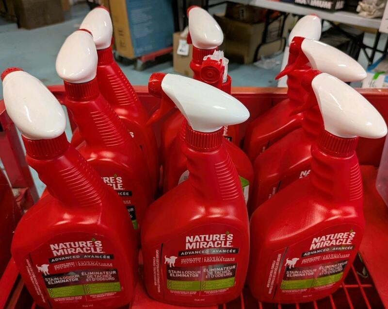 9 New Nature's Miracle Advanced Stain & Odor Eliminator. 946ml. Retails for $13.30 ($119.70) each