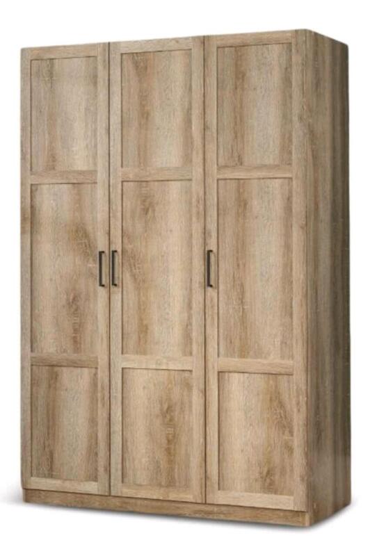 New Sauder 3 Door Wardrobe, Shaker Oak. Retails for $330