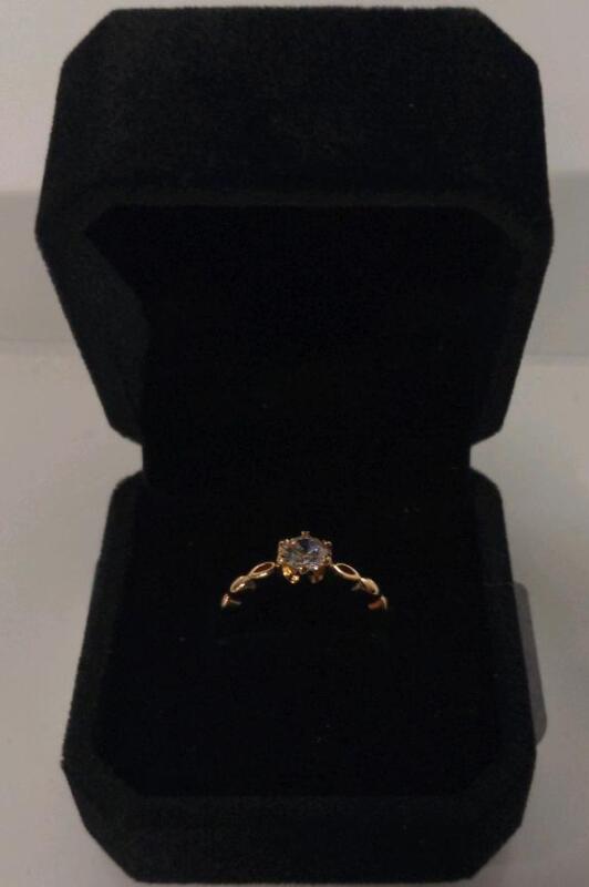 18k Gold Plated 0.5ct Simulated Diamond Ring Size 6.0
