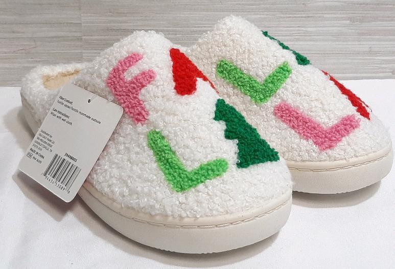 New Pair of Fuzzy Holiday Slippers (Women's Size 5/6)