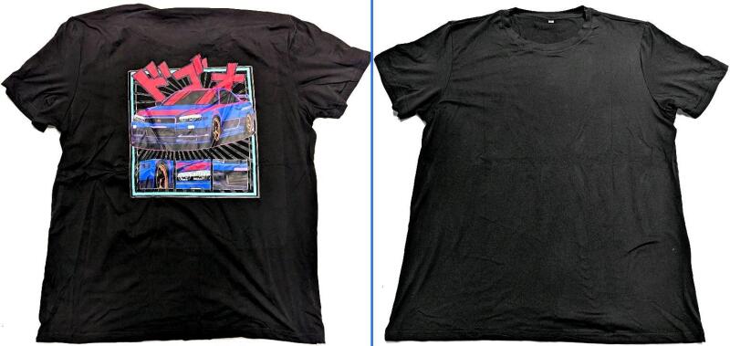 New Size XL Men's Neon Japanese Nissan Gtr R34 Back-Print Graphic Tee