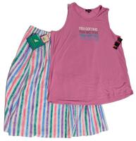 New Size 32-46 Women's Sailmates Striped Skirt & 2XL "You Got This" Roomy Tank Top top