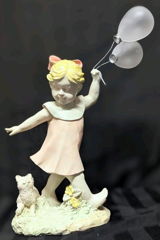 New 11.75" Tall Resin Statue "Bonnie's Balloons"