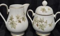 Vintage Noritake Ireland Trialing Ivy Pattern Creamer 4.5" & Sugar 5.25"