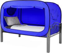 New ANC POP Bed Tent Full Bed Canopy Portable Dream Tent for Adult Indoor Sleeping Tents with 2 Doors Breathable Private Space Tents, Blue