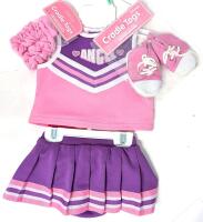 New Size 36 Months Child's CRADLE TOGS 4-Piece Angel Cheerleader Outfit With Tank Top, Skirt, Headband & Shoes