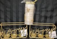 New Christmas Decor - Candle Holders 8" Long & Candle 6" Tall