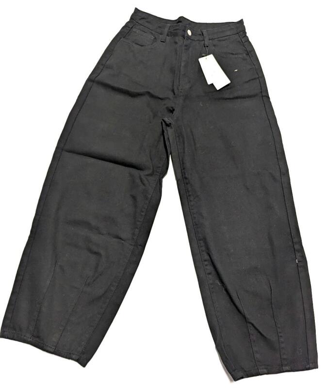 New Size XL Women's Dark Wash Barrel-Leg Jeans, 100% Cotton