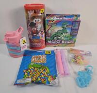 New - Kids Activity Lot . Includes : Magic Beads , Mr. Potato Head Toy , Water Bottle , Snakes and Ladders plus more