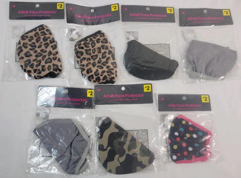 New - 6 Adult & 1 Child Face Protector Masks . Various Designs