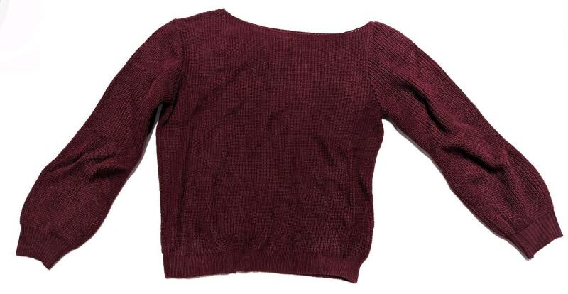 New Size LG Women's Knit Merlot Boatneck Sweater