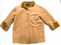 Vintage Size LG Women's REITMANS Faux Shearling-Style Heavy Winter Coat, Loose Top Button, Some Dark Marks, In Otherwise Very Good Condition