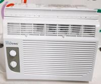 For Living 5000 BTU Wall Mount Air Conditioner | Tested for Power, Works but Runs Loud, Does Not Include Instructions or Installation Pieces, Sold as Is