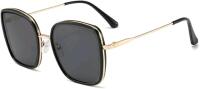 New O/S Women's Retro Large Square Metal Frame Sunglasses