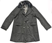 New Size LG Men's Double Breasted Coat With Faux Fur Collar