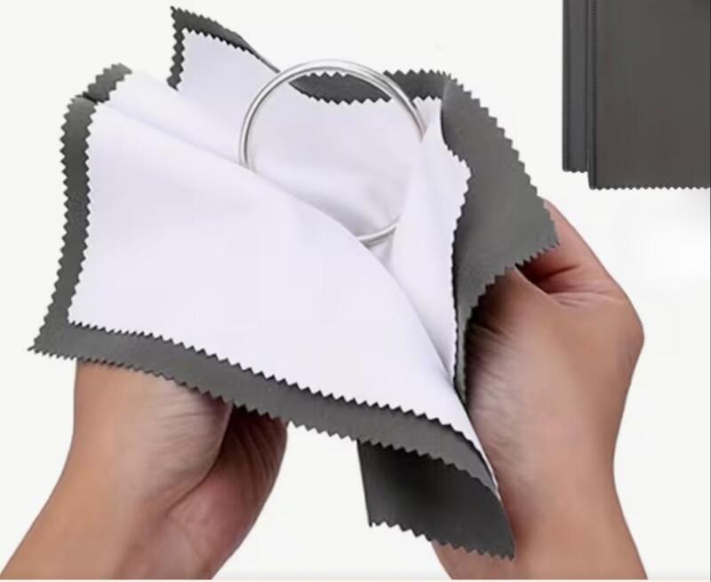 2 New Professional Jewelry Polishing Cloths, Large 9.84 x 12.28" and 7.85 x 19.2&rsquo;&rsquo;Ideal for Sterling Silvery, Gold, Diamonds, Platinum, Gemstones & Coins stock photo added