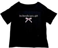 New Size XS Oversized Women's "I'm Literally Just A Girl" Wide-Neck Tee