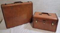Vintage 1960s Samsonite Briefcase & Train Case w/Tray .