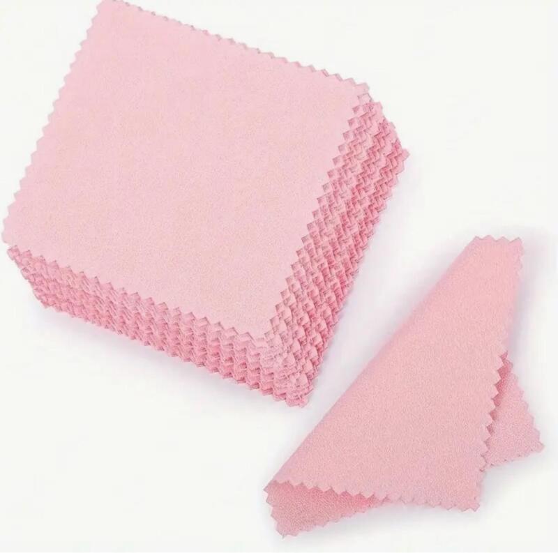 50pcs Pink Jewelry Cleaning Cloths for 925 Sterling Silver, Gold and Silver Polishing - Easy, Convenient, and Fast Results, 50-204pcs Per Cloth, Efficient Cleaning|Elegant Cloth Design Stock photos added 3.15 x3.15&rsquo;&rsquo;