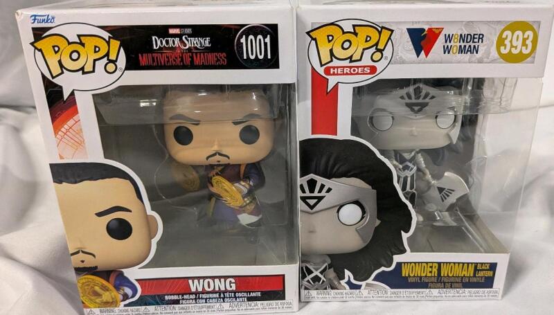 2 New Super Hero Funko Pops. "Wong #1001 Doctor Strange and the Multiverse if Madness" & "Wonder Woman #393"