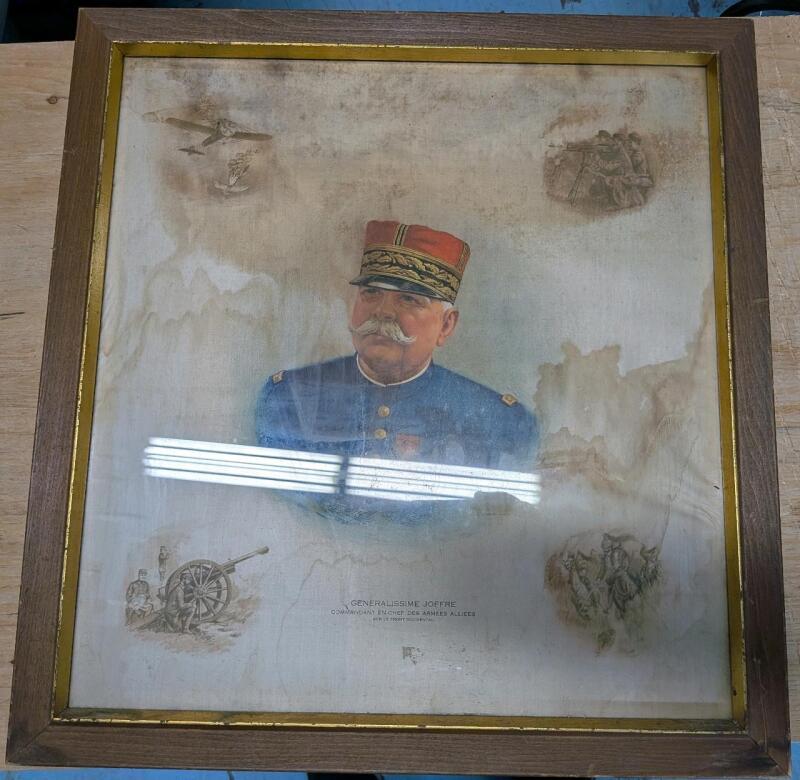 Vintage Framed Print of Generalissime Joffre. 22.5" by 24"