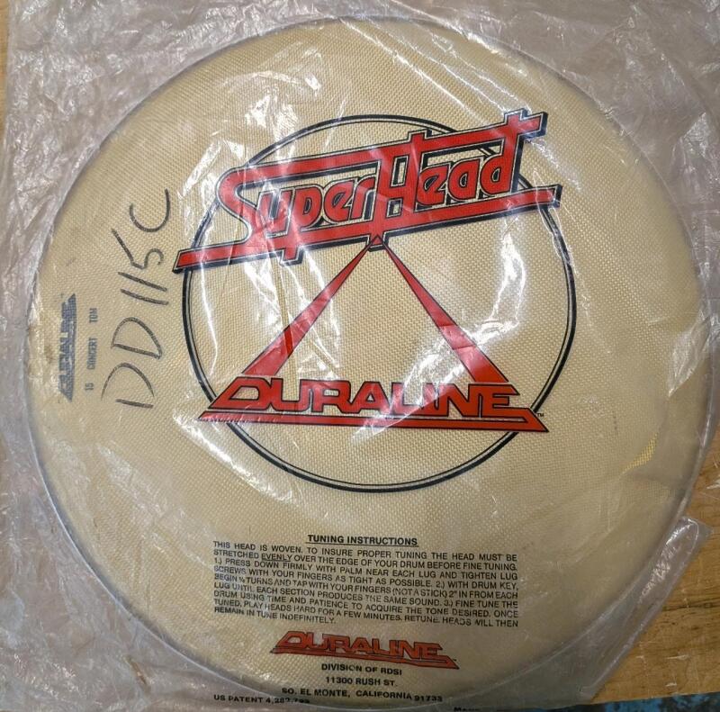 Sealed Superhead Dureline 15 Concert Tom Drumhead. 15"
