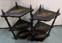 2 Vintage Corner Table. 34" and 33" tall.