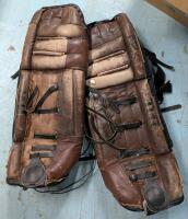 2 Vintage Goalie Pads. 34" Tall.
