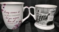 2 Large Mugs - Second Cup 4" Tall