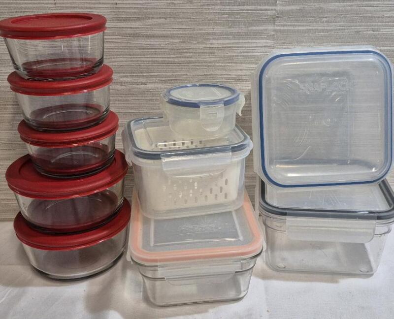 10 Lunch Storage Containers Glass & Plastic