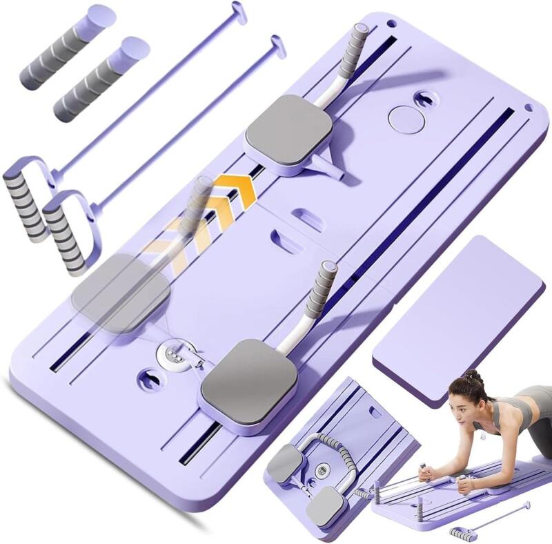 New Zojio Pilates Board - 2024 Pilates Reformer Set, Multi-Purpose Foldable Pilates Reformer Board for Home, 5in1 Pilates Sliding Board (Purple)