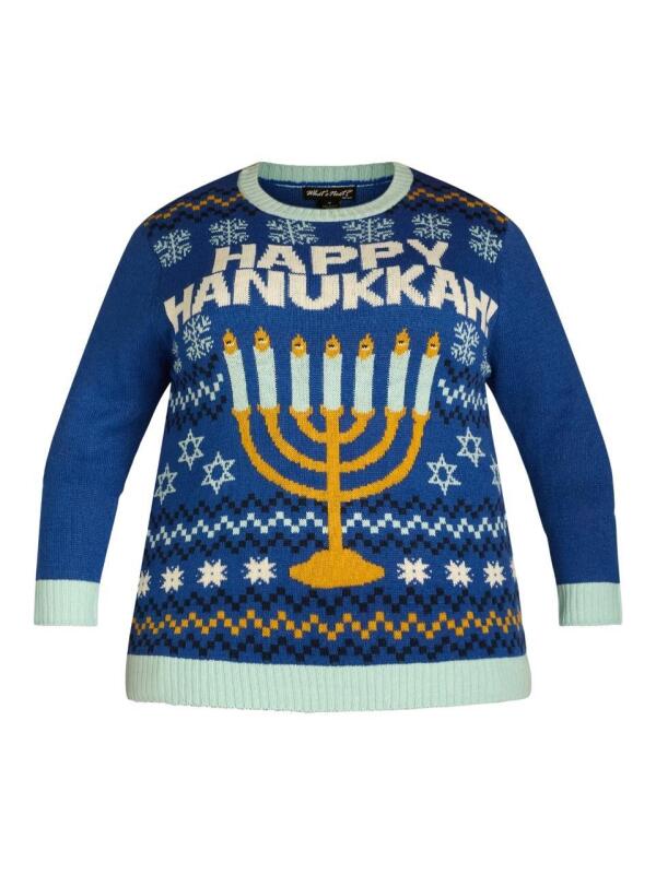 New Size 2XL Women's What's Next Happy Hanukkah Sweater