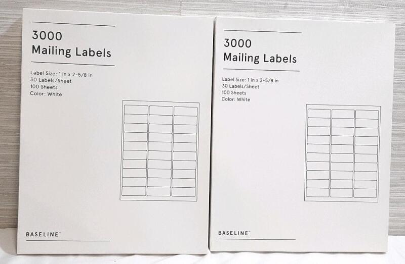 2 New Packs of Baseline 3000 Mailing Labels