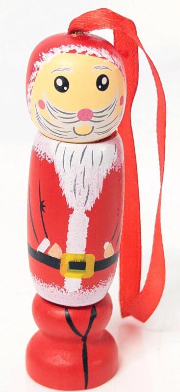[Adult Novelty] New Handpainted Wood Naughty Santa Christmas Ornament With Pop-Up "Surprise", 3.4" Long Excluding Loop
