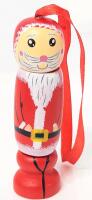 [Adult Novelty] New Handpainted Wood Naughty Santa Christmas Ornament With Pop-Up "Surprise", 3.4" Long Excluding Loop