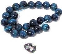 24 New Polished Starry Sky Tiger's Eye Beads Approx 0.25" Across & 0.5" Long Faceted Pear-Shaped Mystic Quartz Stone