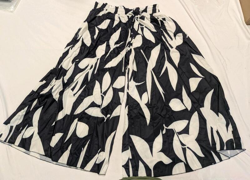 New Size 2XL Women's Elastic Waist Wide Leg Parachute Pants
