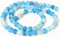 63 New Crackle Opaque Blue Frost Agate Beads, Aporox 0.2" Across