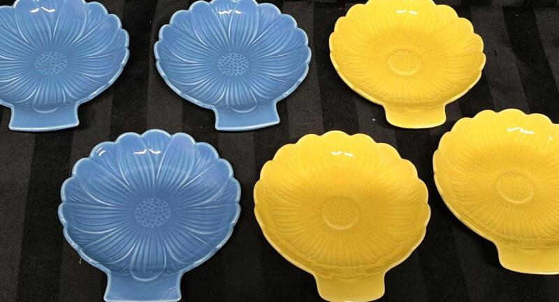 6 New Ceramic Sunflower Spoon Rests 5 by 5.5"