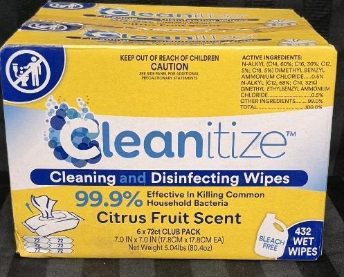 6 Packs New Cleanitize Cleaning & Disinfecting Wipes Citrus Fruit Scent 72 wipes/pack