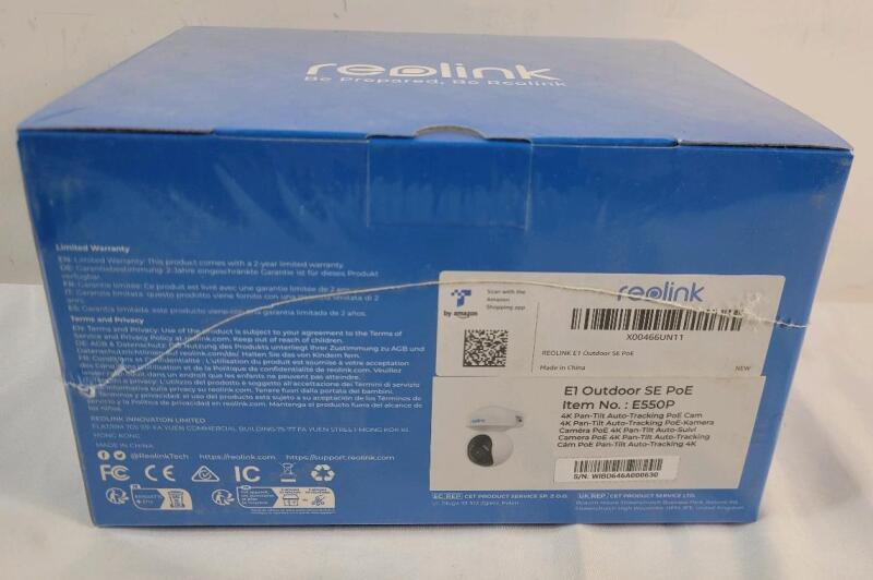 New - Realink E1 Outdoor 4k Pan-Tilt Auto Tracking PoE Security Camera . Sealed