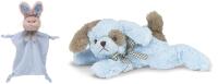 New Bearington Baby : 8" Lil' Waggles Plush Puppy & Wee Bunny Tail Mini Baby Blanket