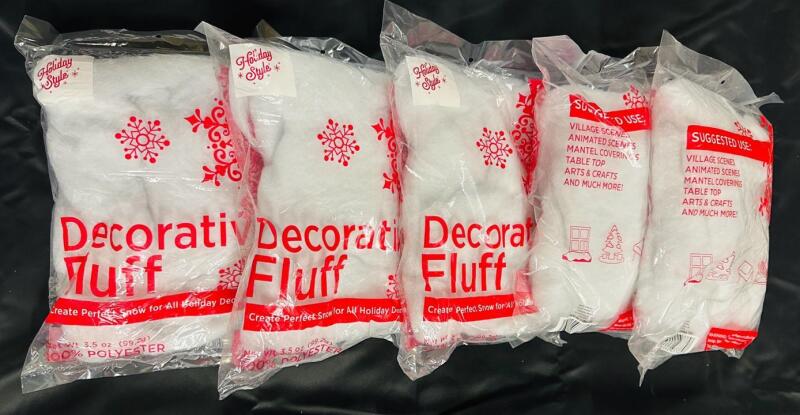 5 New Bags of Decorative Fluff for Snow/Christmas Decorations