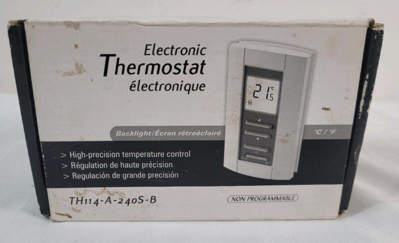 New - Aube Electronic Thermostat 4000w 240vac 50/60 HZ 16.7 A Resistive 4-Wires . Model # TH114-A-240S-B