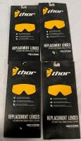 4 New Thor Replacement Lenses For Sniper & Conquer Goggle Systems.