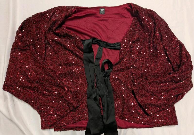 New Size 1XL Women's Sequined Top